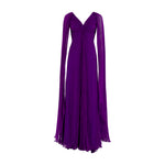 Load image into Gallery viewer, Hand -pleated long sleeves Georgette chiffon gown