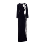 Load image into Gallery viewer, Long sleeve Crepe gown with flower cutout