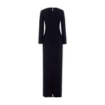 Load image into Gallery viewer, Long sleeve Crepe gown with flower cutout