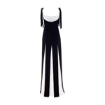 Load image into Gallery viewer, Sweetheart neckline Crepe gown with cutout slit and  hand-pleated Crepe underlay