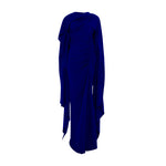 Load image into Gallery viewer, Long sleeve draped Crepe gown with slit