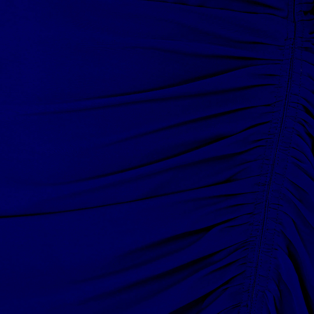 Long sleeve draped Crepe gown with slit