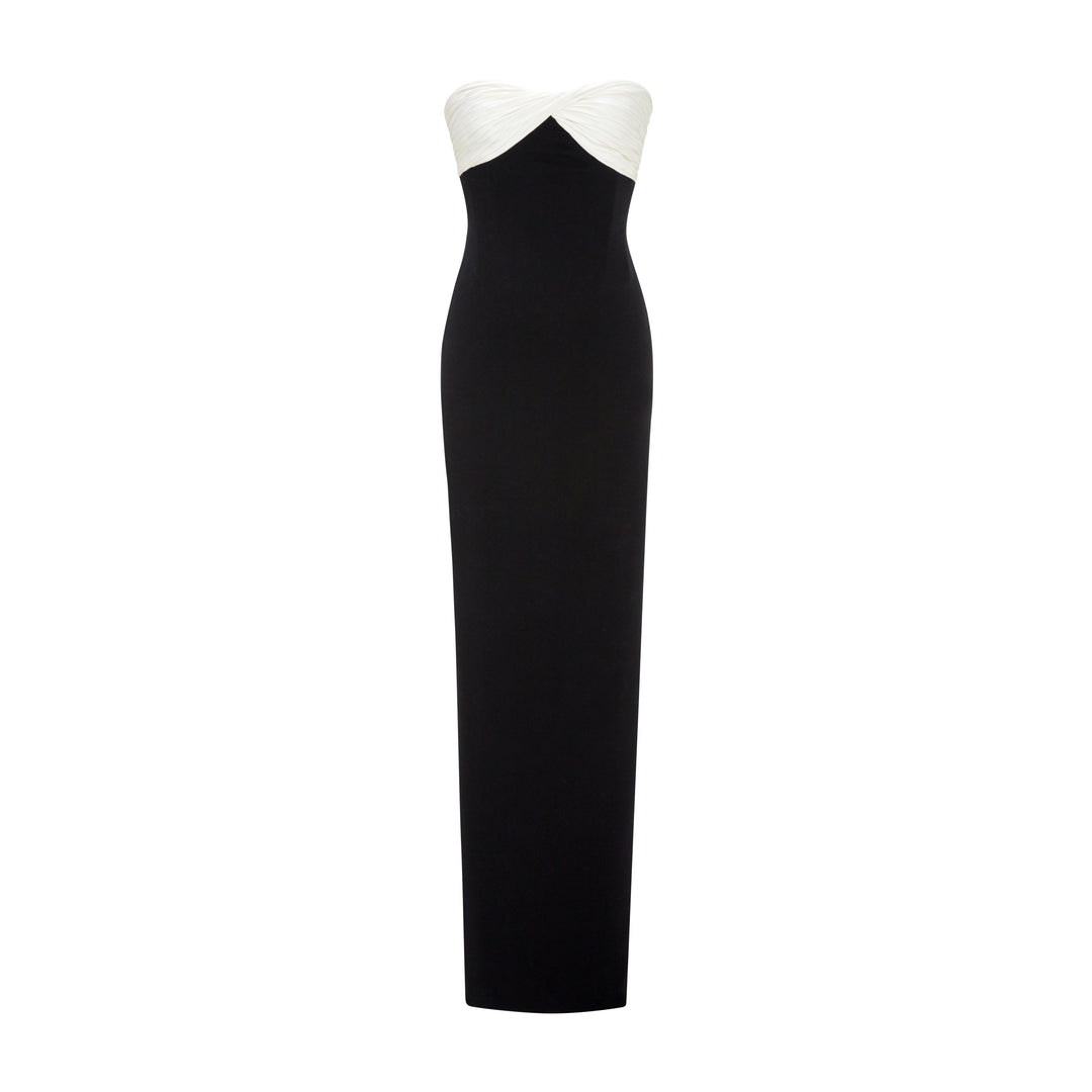 Pleated Silk Crepe Gown