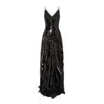 Load image into Gallery viewer, A-line Sequins Dress With Chiffon Details