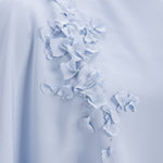 Load image into Gallery viewer, Floral Appliqued Crepe Cape Gown