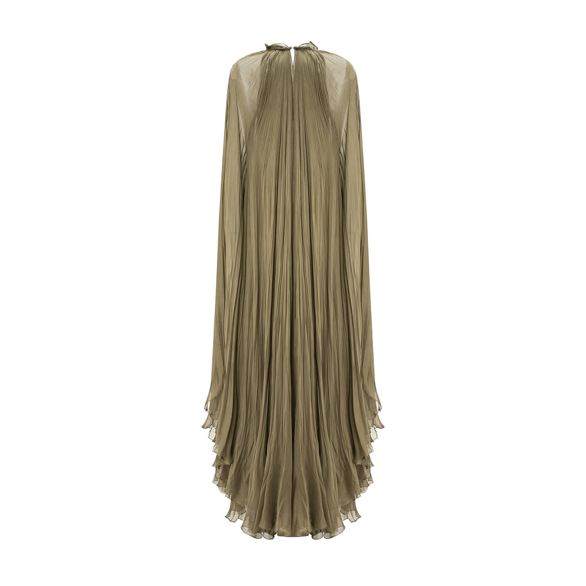 High Neck Pleated Chiffon Silk Dress – MARMAR HALIM