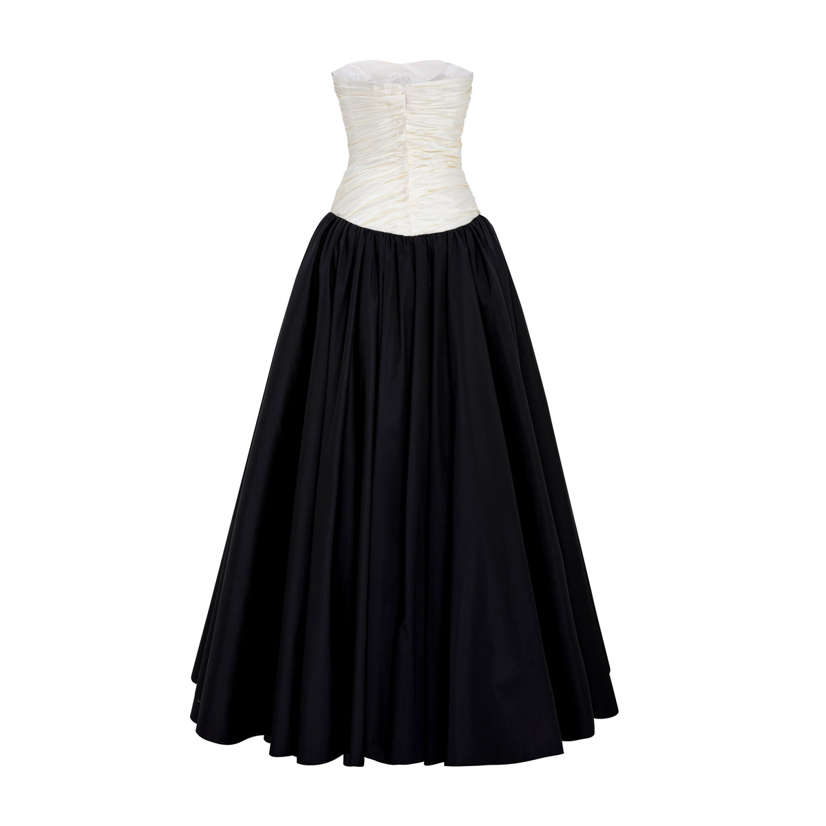 Dropped Waist Mikado-Taffeta Gown Black / 40