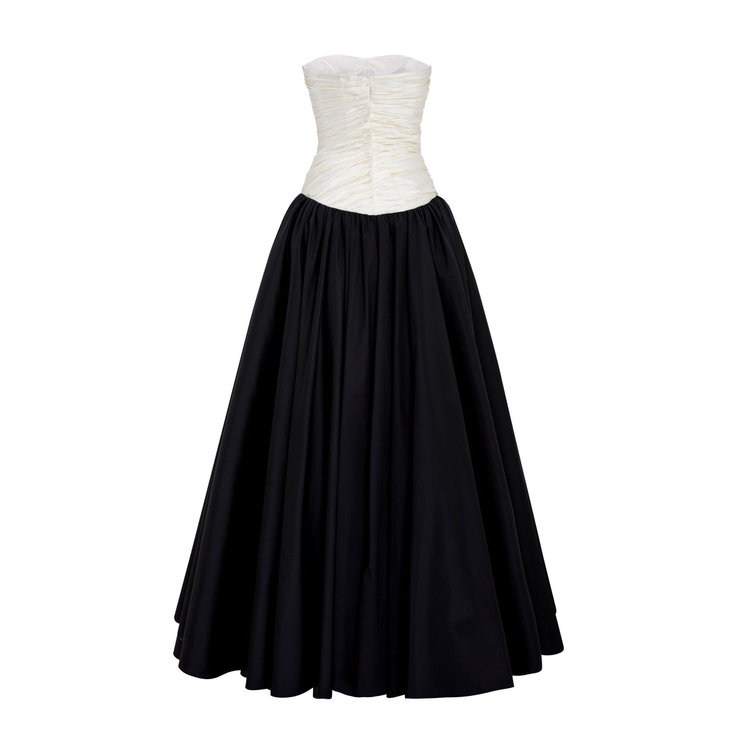 Dropped Waist Mikado-Taffeta Gown