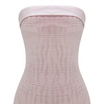 Load image into Gallery viewer, STRAPLESS PLEATED DUCHESSE SATIN DRESS WITH DUCHESSE SATIN BACK CAPE