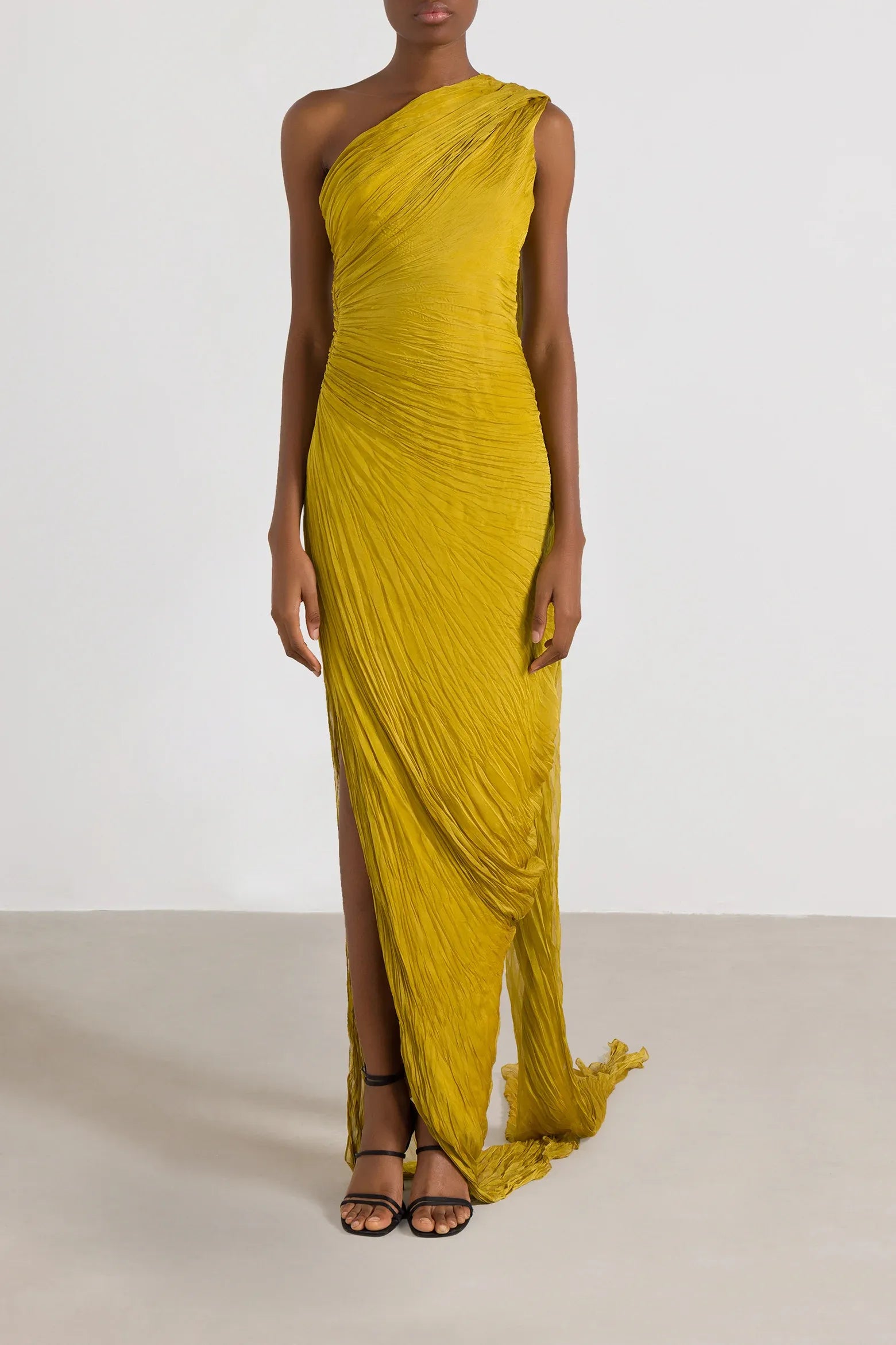 One shoulder chiffon gown best sale
