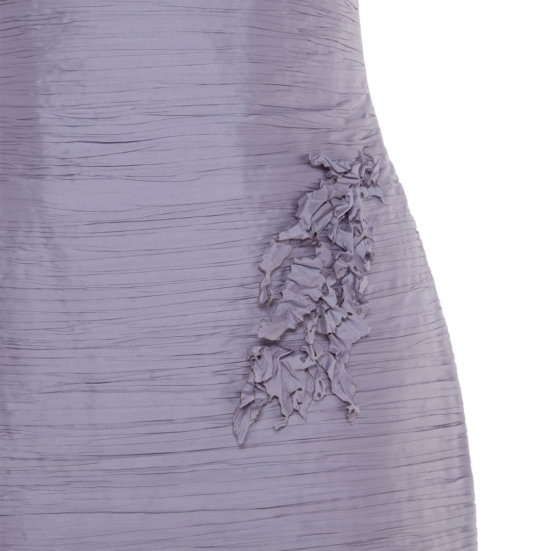 MARISOL - STRAPPY PLEATED TAFFETA GOWN WITH EMBROIDERY