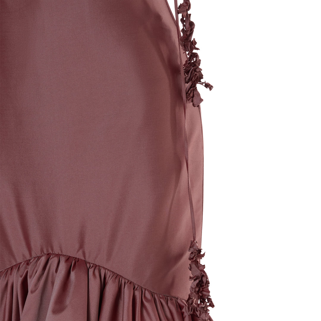 MELISA - TAFFETA FISH-CUT GOWN WITH EMBROIDERED STRAPS