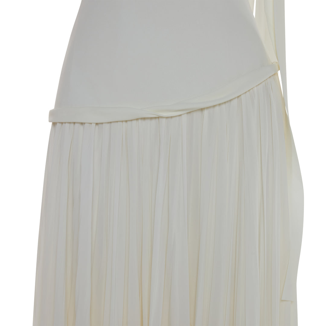 ANA - FITTED CREPE GOWN WITH CHIFFON CUT-OUTS AND HEART NECKLINE