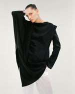 Load image into Gallery viewer, SILK SATIN ASYMMETRICAL TOP WITH ONE SHOULDER PAD