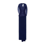 Load image into Gallery viewer, HAND-PLEATED SILK FABRIC AND CREPE SKIRT WITH A DETACHABLE CAPE