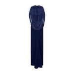 Load image into Gallery viewer, HAND-PLEATED SILK FABRIC AND CREPE SKIRT WITH A DETACHABLE CAPE