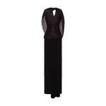 Load image into Gallery viewer, HAND-PLEATED SILK FABRIC AND CREPE SKIRT WITH A DETACHABLE CAPE