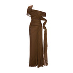 Load image into Gallery viewer, OFF-SHOULDER HAND-PLEATED CHIFFON