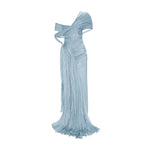 Load image into Gallery viewer, OFF-SHOULDER HAND-PLEATED CHIFFON