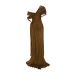 Load image into Gallery viewer, OFF-SHOULDER HAND-PLEATED CHIFFON