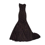Load image into Gallery viewer, STRAPLESS CRUSH TAFFETA GOWN WITH DRAPED TAIL