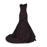 Load image into Gallery viewer, STRAPLESS CRUSH TAFFETA GOWN WITH DRAPED TAIL