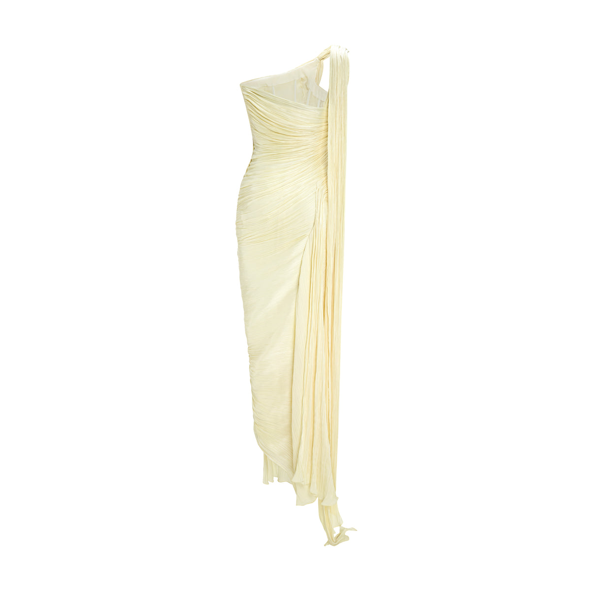 Single-Shoulder Sash Silk Gown MARMAR HALIM FASHION DESIGN LLC Single-Shoulder Sash Silk Gown MARMAR HALIM FASHION DESIGN LLC
