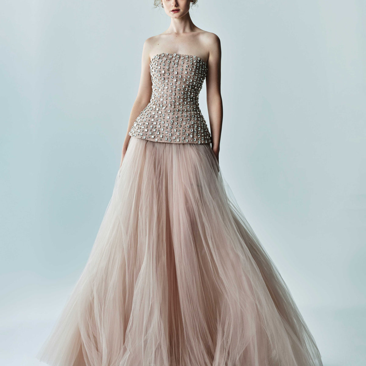 Crystal-Embellished Stone Laced Top – MARMAR HALIM FASHION DESIGN LLC