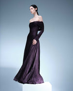 Load image into Gallery viewer, RUCHED GEORGETTE CHIFFON WITH LONG SLEEVE