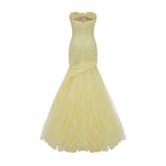 Load image into Gallery viewer, STRALESS FISH CUT TULLE DRAPED DRESS WITH EMBROIDERED SEQUIN