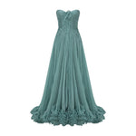 Load image into Gallery viewer, STRAPLESS SILK CHIFFON WITH EMBROIDERED DETAIL BUST
