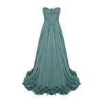 Load image into Gallery viewer, STRAPLESS SILK CHIFFON WITH EMBROIDERED DETAIL BUST