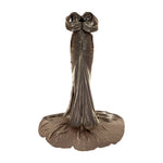 Load image into Gallery viewer, Off shoulder draped Satin- like gown with slit