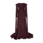 Load image into Gallery viewer, RUCHED GEORGETTE CHIFFON WITH LONG SLEEVE