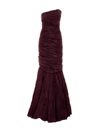 Load image into Gallery viewer, Strapless fish cut hand pleated draped Tafeta gown