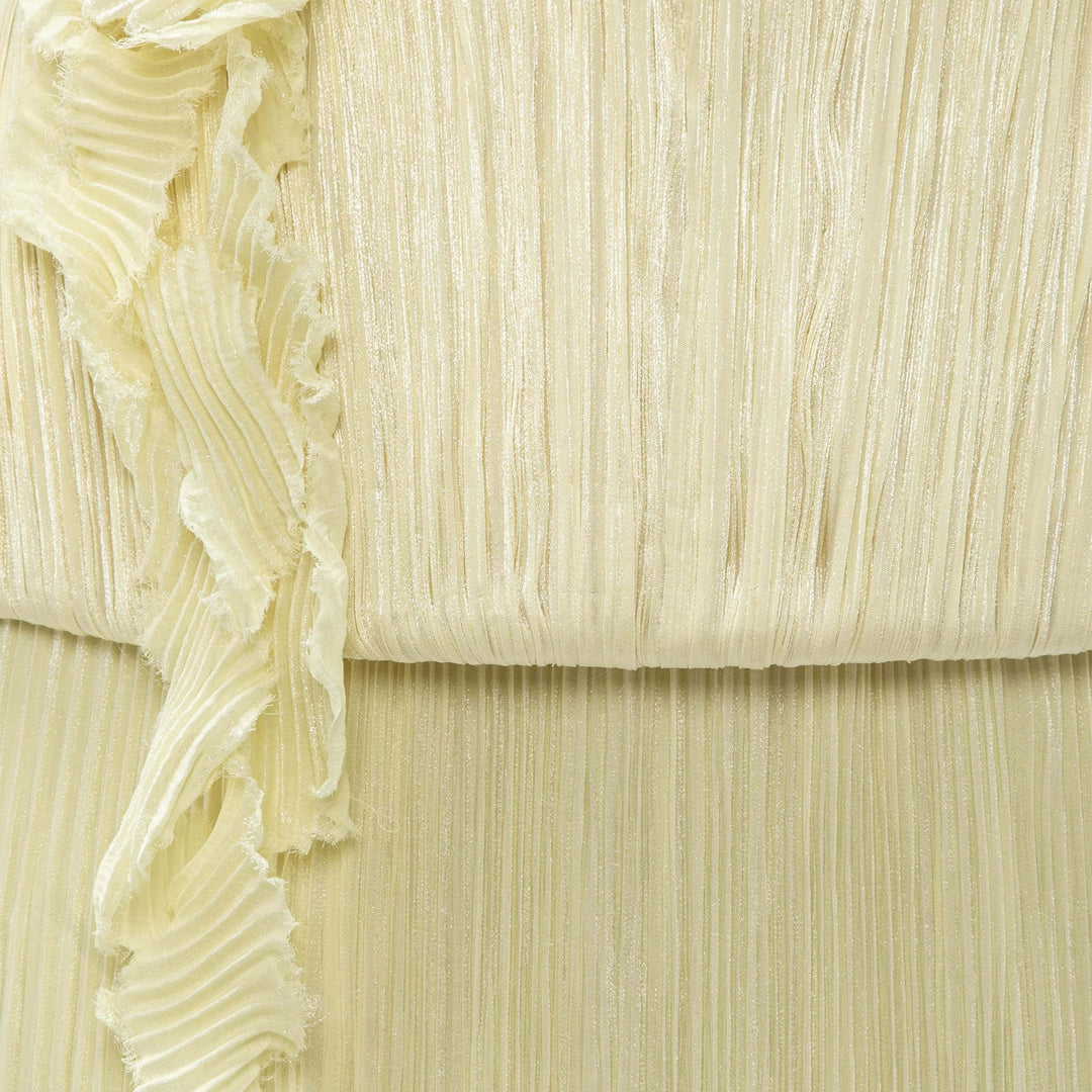 Strapless Hand Pleated Silk Dress With Embroidery