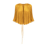 Load image into Gallery viewer, Strapless Pleated Silk Dress And Detachable Cape