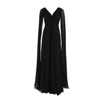 Load image into Gallery viewer, Hand -pleated long sleeves Georgette chiffon gown
