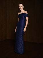 Load image into Gallery viewer, Off-Shoulder Pleated Silk Dress