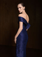 Load image into Gallery viewer, Off-Shoulder Pleated Silk Dress