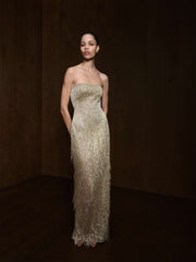 Strapless Embroidered Dress