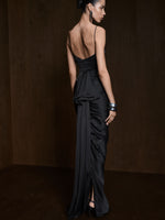 Load image into Gallery viewer, Satin Dress With Train Detailed