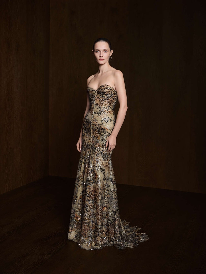 Strapless Sequins Dress