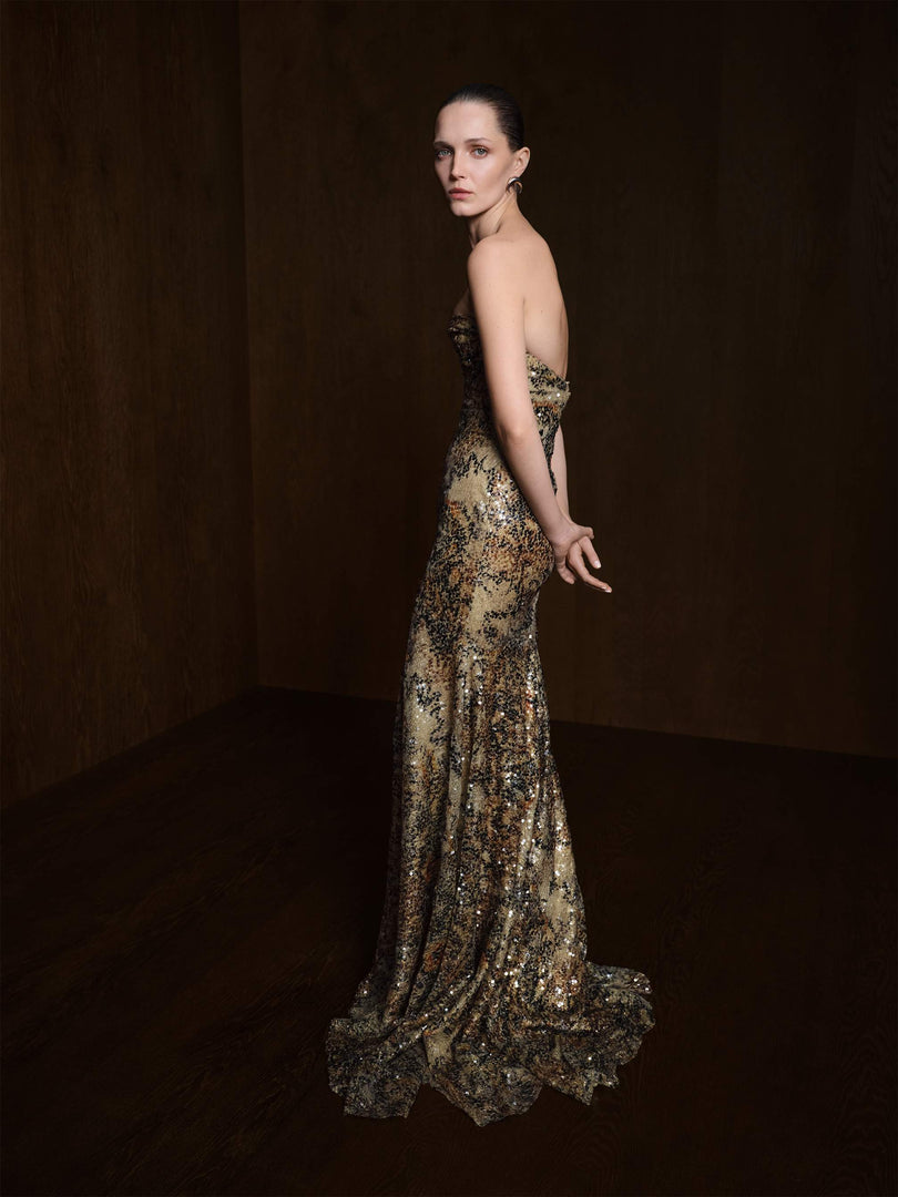Strapless Sequins Dress