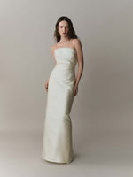 Load image into Gallery viewer, Strapless Mikado Dress Piping Details Dress