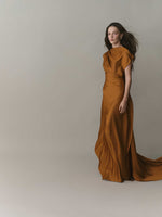 Load image into Gallery viewer, Asymmetrical Satin Dress