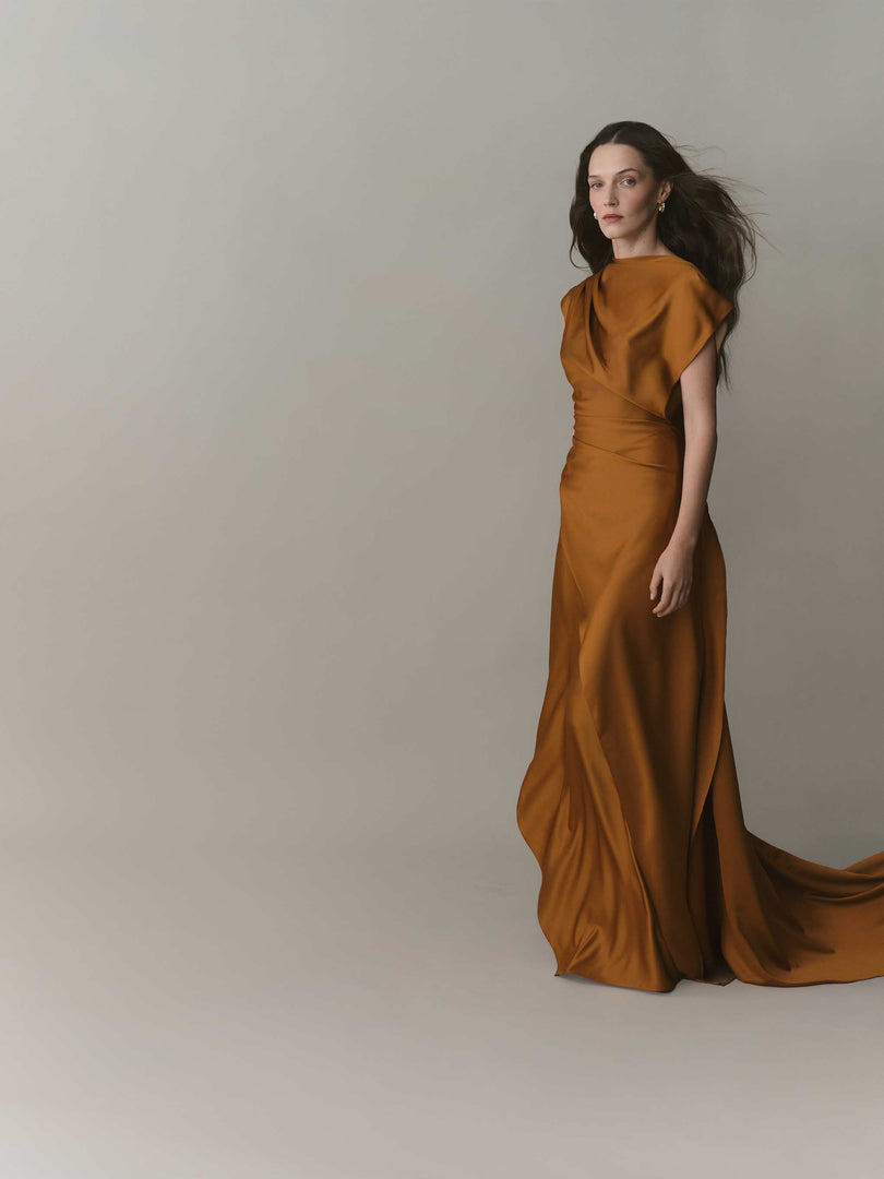 Asymmetrical Satin Dress