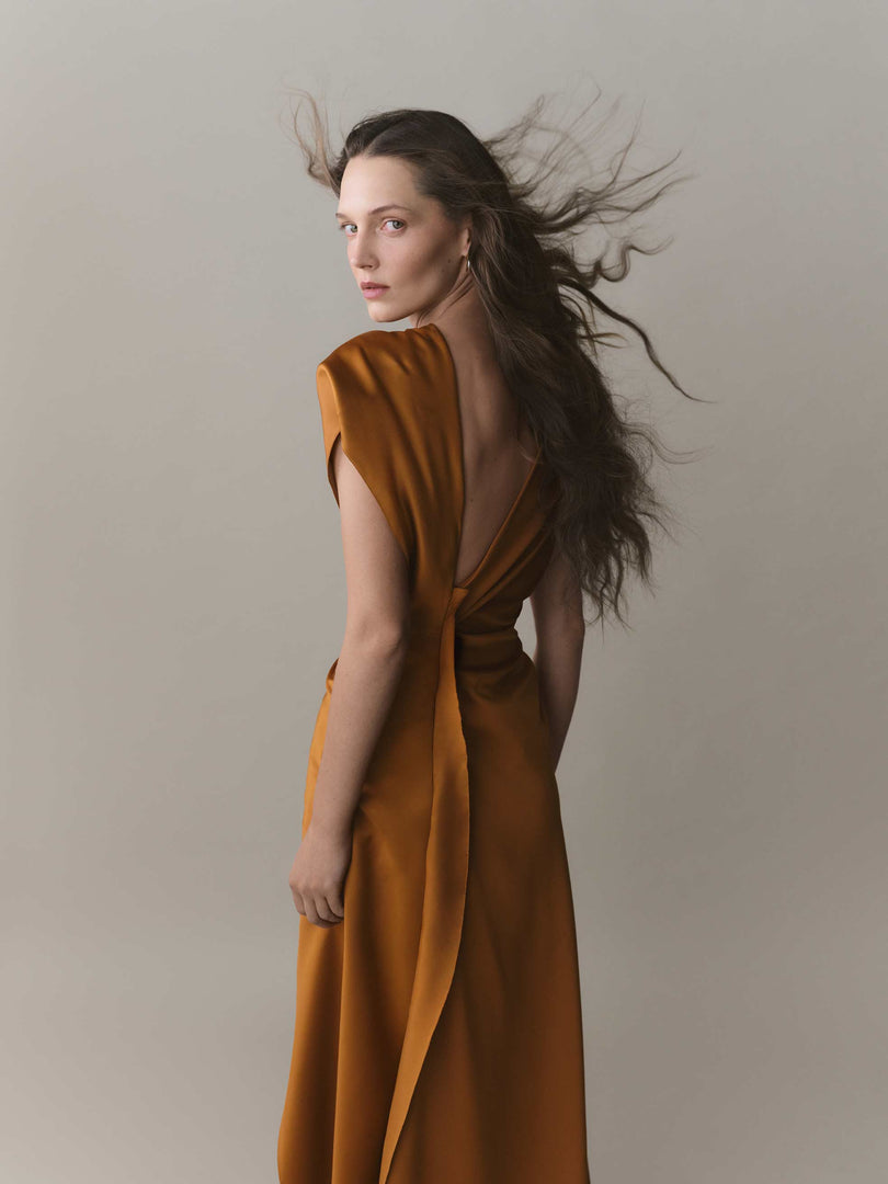 Asymmetrical Satin Dress