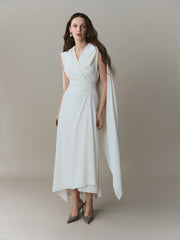 Crepe Mid-Length Dress