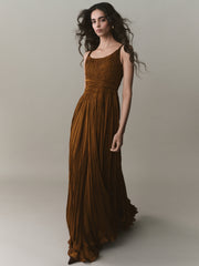 Pleated Chiffon Silk Dress